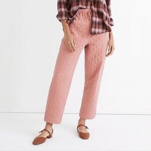 Madewell Quilted Pants With Pockets Pink Size M